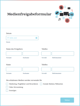 Medienfreigabeformular