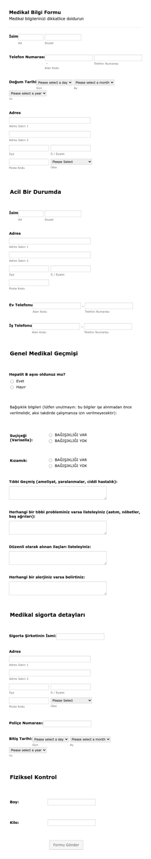 Medikal Görevlendirme Bilgilendirme Form Şablonu