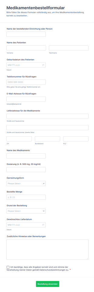 Medikamentenbestellformular