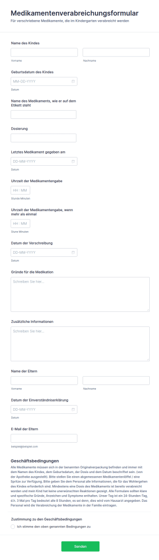 Medikamentenverabreichungsformular