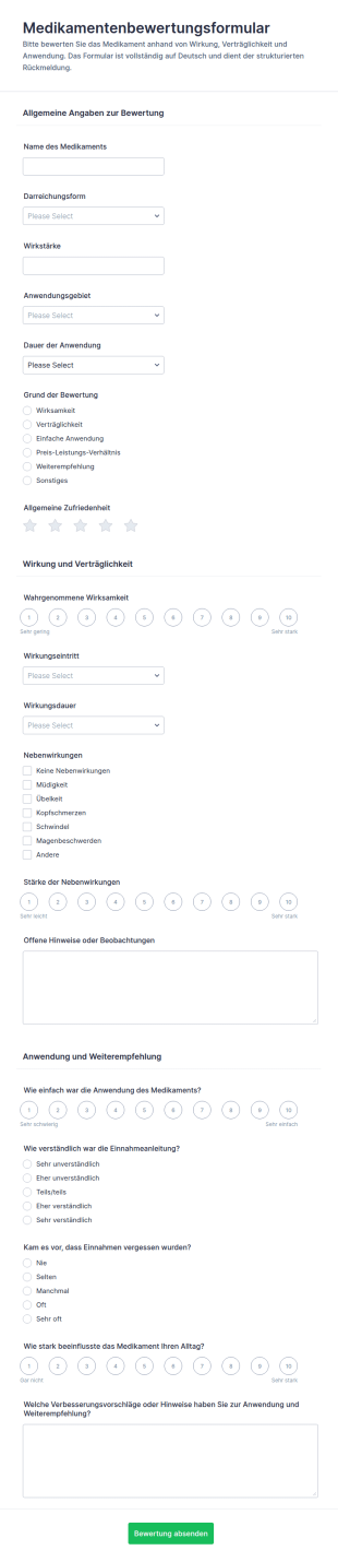 Medikationsbewertung Umfrage