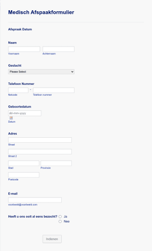 Medisch Afspraakformulier Form Template