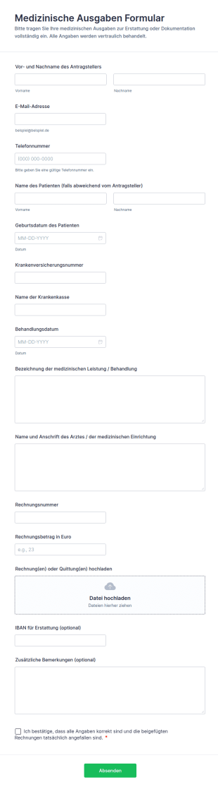 Medizinische Ausgaben Formular