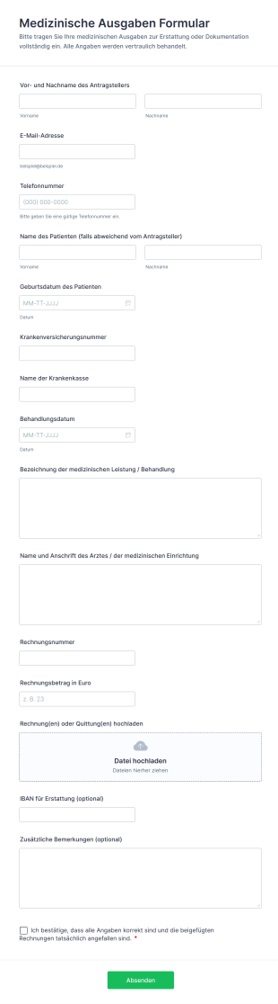 Medizinische Ausgaben Formular