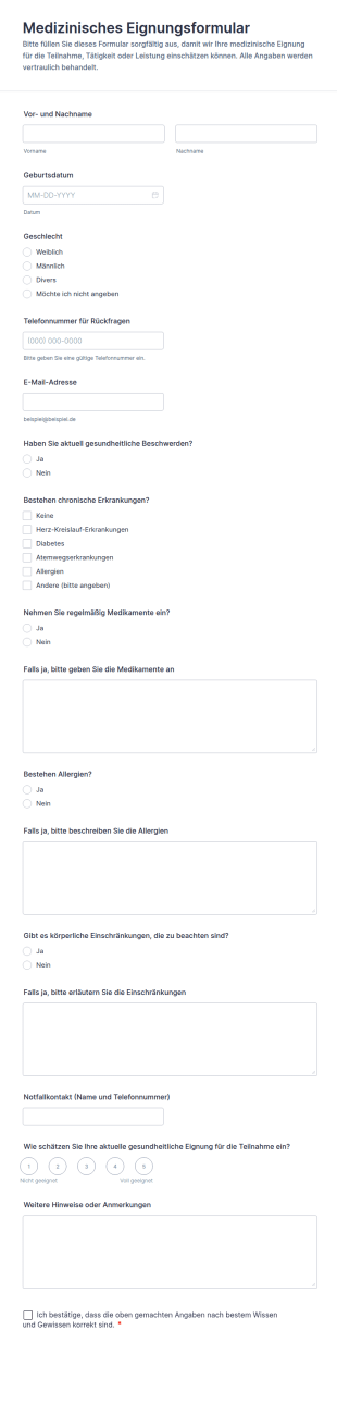 Medizinische Eignungsprüfung Form