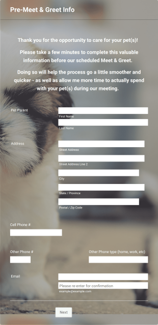 Meet And Greet Request Form Template