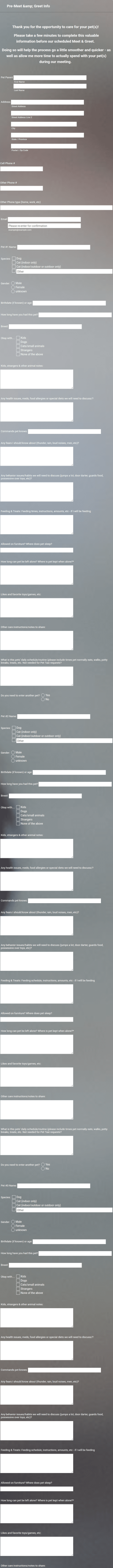 Meet And Greet Request Form Template