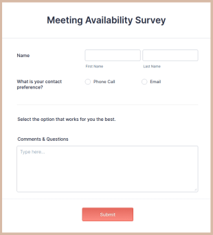 Meeting Availability Survey Form Template