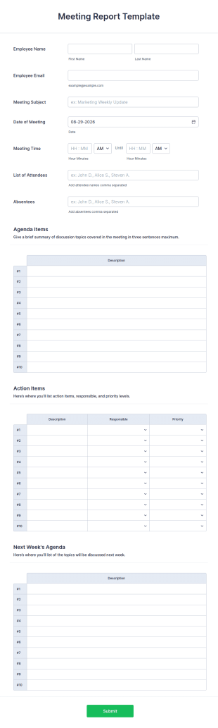 Meeting Report Template