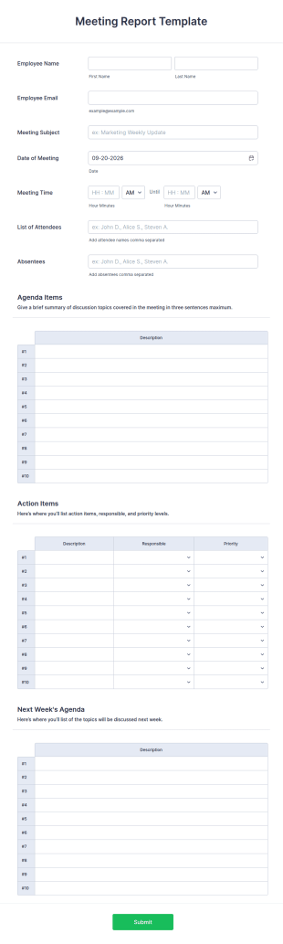 Meeting Report Template