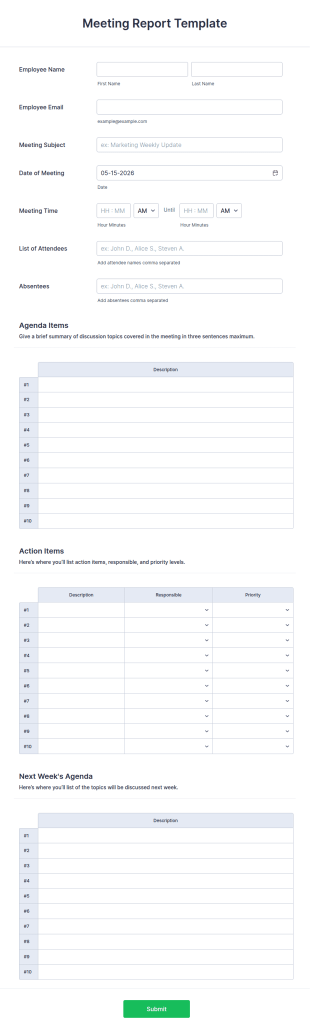 Meeting Report Template