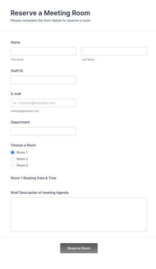 Meeting Room Reservation Form Template