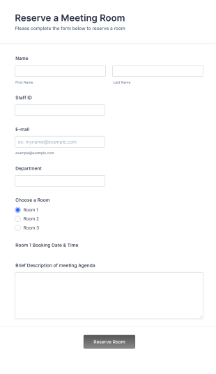Meeting Room Reservation Form Template