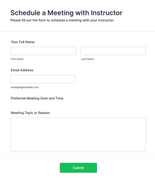 Meeting Scheduling Form With Instructor