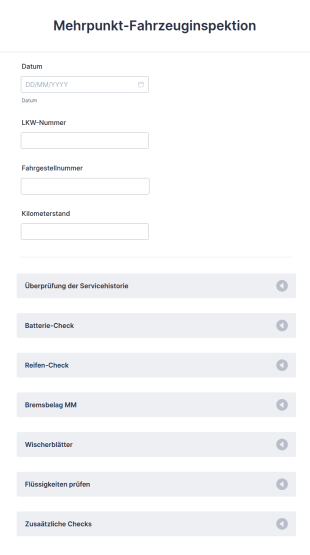 Mehrpunkt Fahrzeuginspektion