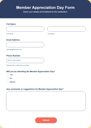 Member Appreciation Day Form Template