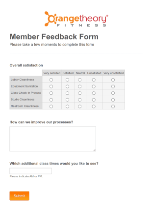 Member Feedback Form Template