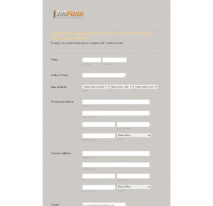 MembershipEnroll Application Form Template