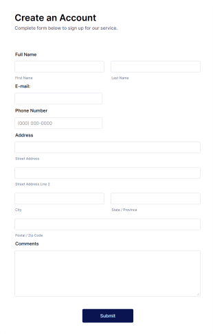 Membership Registration Form Template