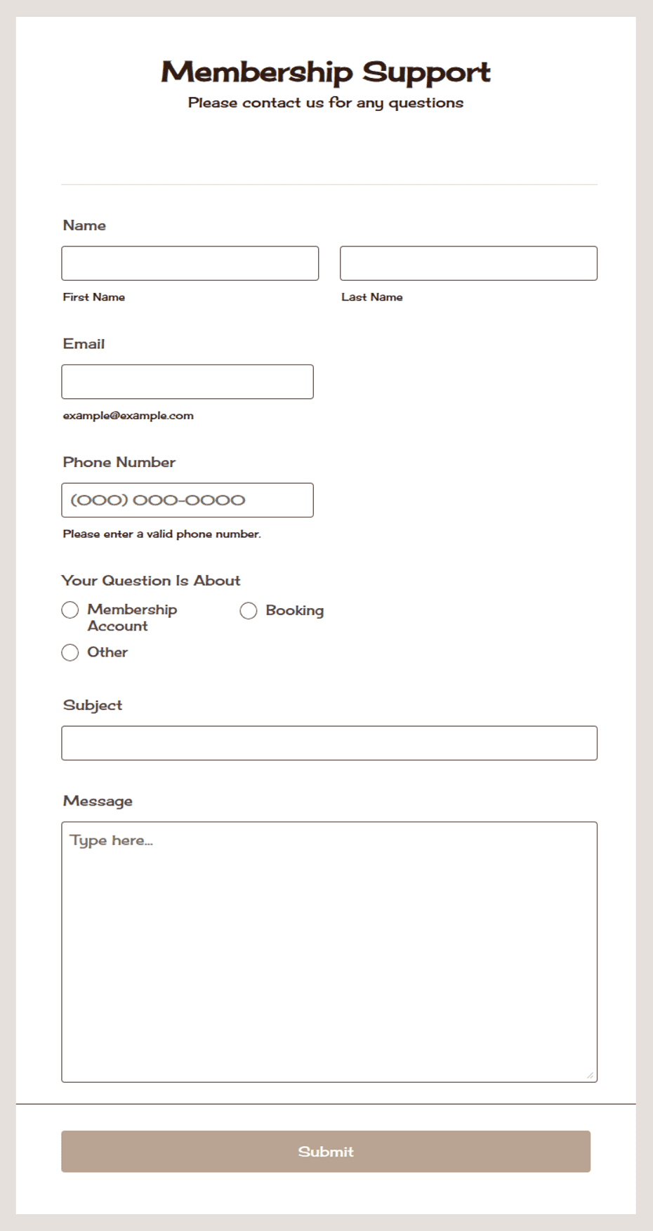 Membership Support Form Template | Jotform