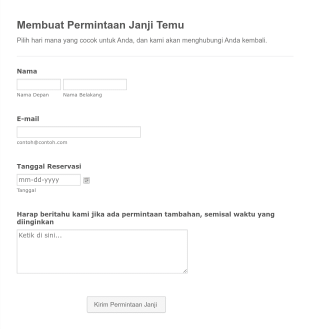 Membuat Permintaan Janji Temu Form Template
