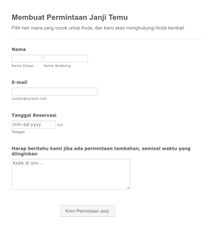 Membuat Permintaan Janji Temu Form Template