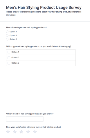 Men’s Hair Styling Product Usage Survey Form Template