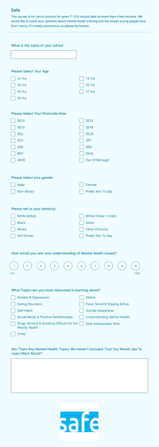 Mental Health Awareness Feedback Form Template