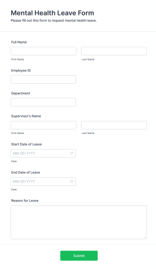 Mental Health Leave Form Template