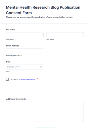 Mental Health Research Blog Publication Consent Form Template