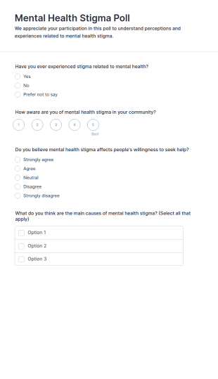 Mental Health Stigma Poll Form Template