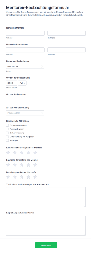 Mentoren Beobachtungsformular