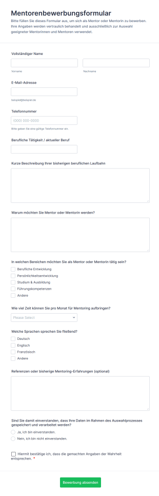 Mentorenbewerbungsformular