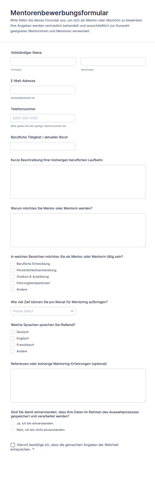 Mentorenbewerbungsformular