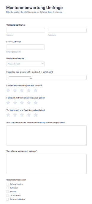 Mentorenbewertung Umfrage