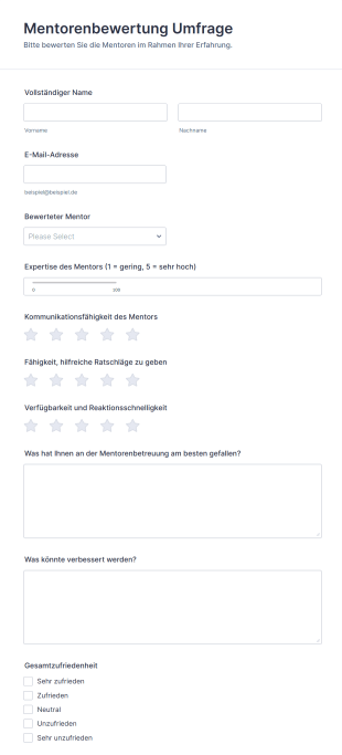 Mentorenbewertung Umfrage