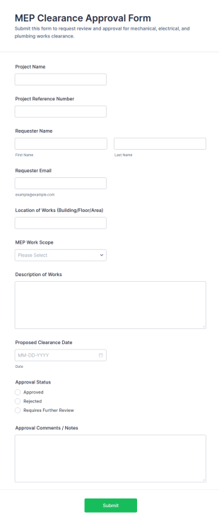Mep Clearance Approval Form Template