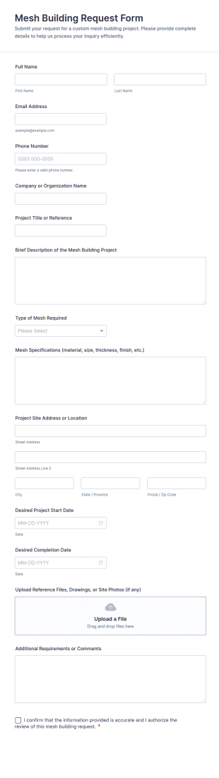 Mesh Building Request Form Template