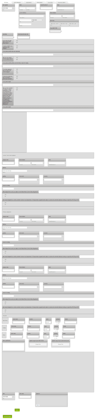 Mesquite Services Employment Application(non DOT) Form Template