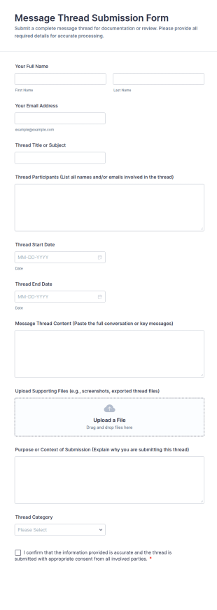 Message Thread Submission Form Template