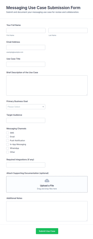 Messaging Use Case Submission Form Template