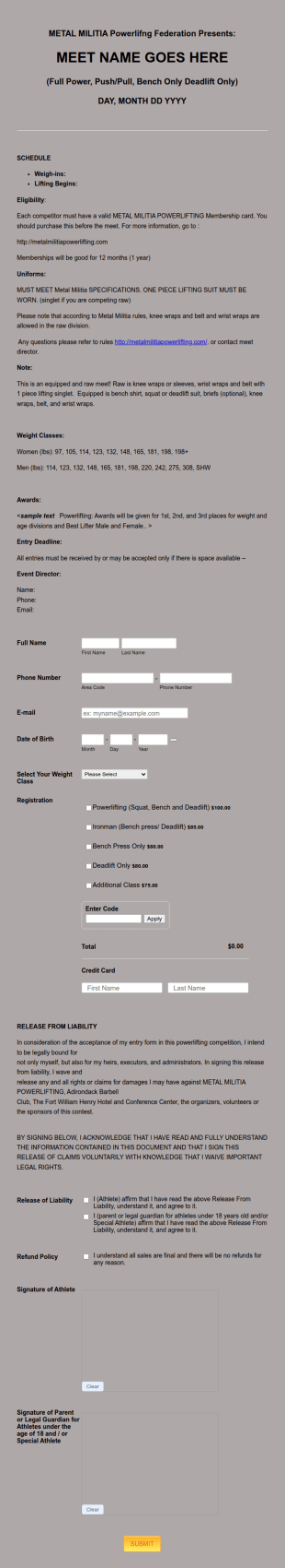 Metal Militia Meet Template Simple