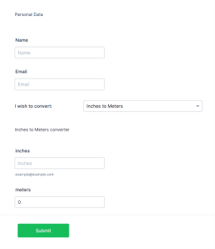 Meters To Inches Converter Form Template