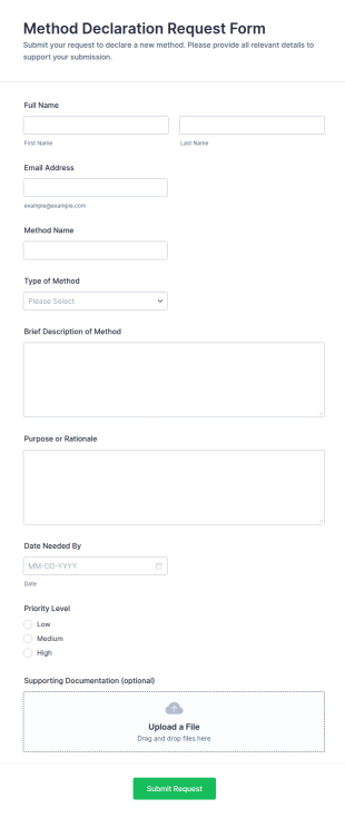 Method Declaration Request Form Template
