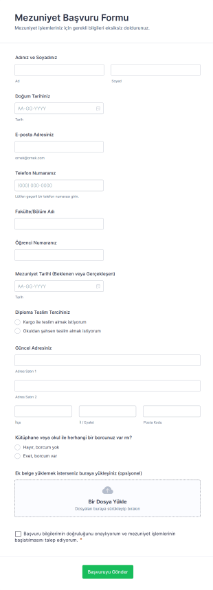 Mezuniyet Başvuru Form Şablonu