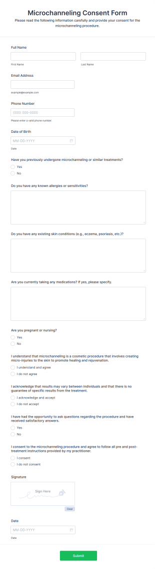 Microchanneling Consent Form Template