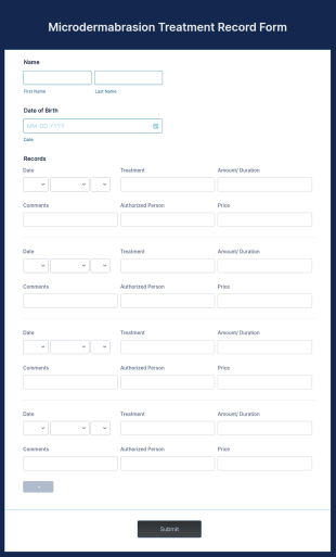 Microdermabrasion Treatment Record Form Template