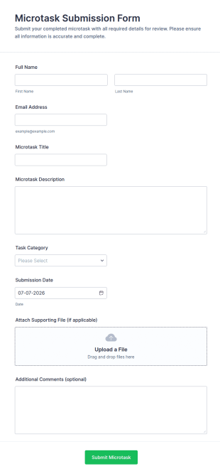 Microtask Submission Form Template