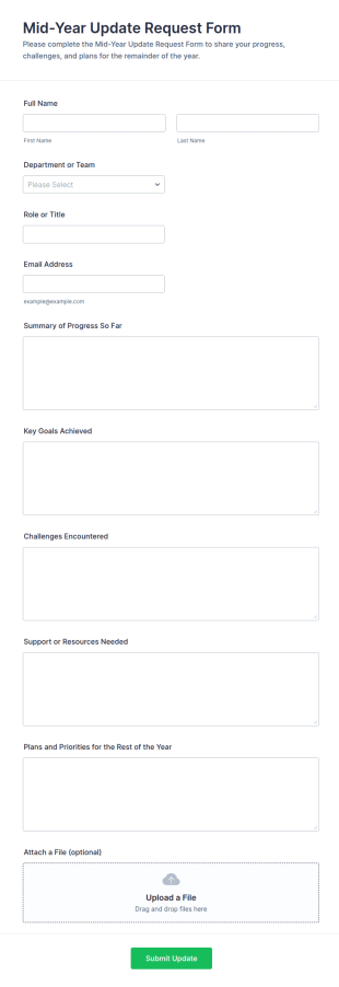 Mid Year Update Request Form Template