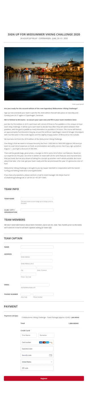 Midsummer Viking Challenge 2020 Form Template